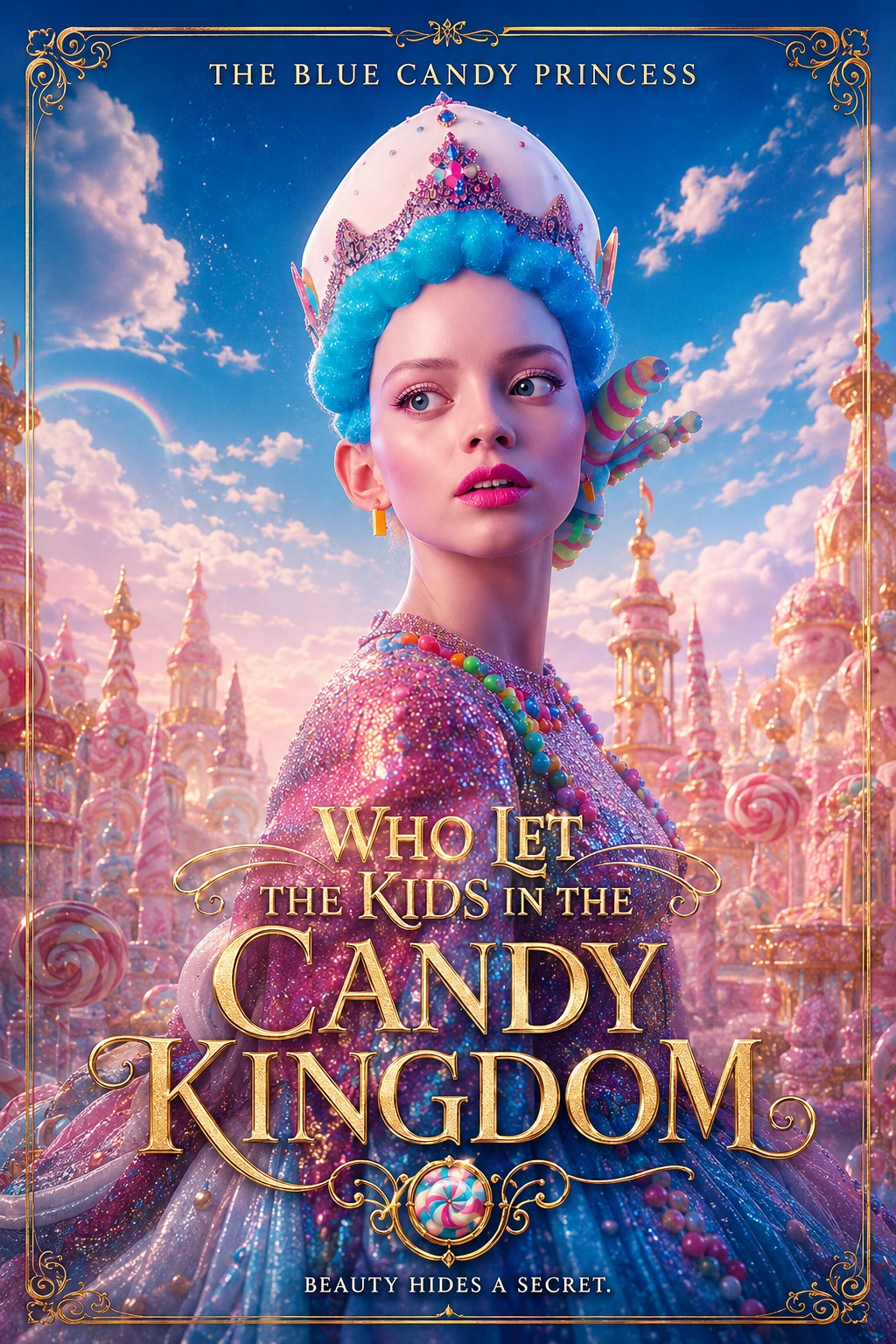 La Princesse bleue dans son palais de bonbons.